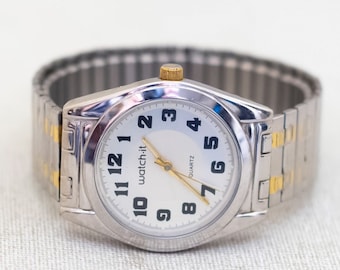 7 inch, Vintage Fashionable Analog Two Tone Watch - T25