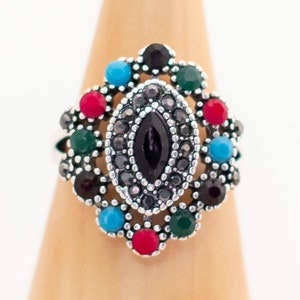 Vintage Colorful Evil Eye Ring Size 9 1/2 - T1