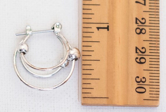 Vintage Triple Circle Silver Tone Hoop Earrings - T7 - Etsy