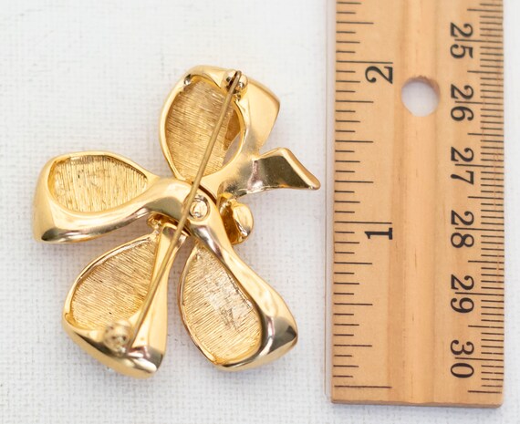 Vintage Gold Tone Multi Ribbon Brooch - T10 - image 3