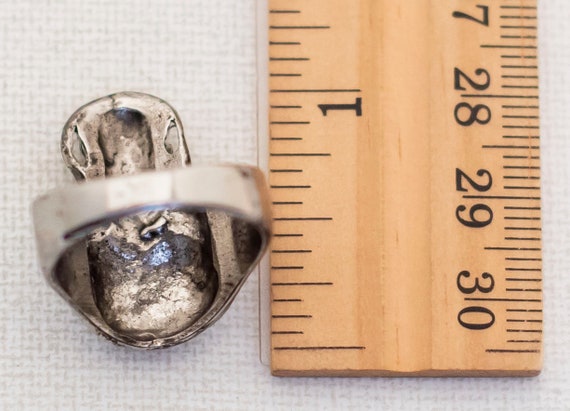 Vintage Skeleton Ghost Silver Ring Size 11 1/2 - … - image 3