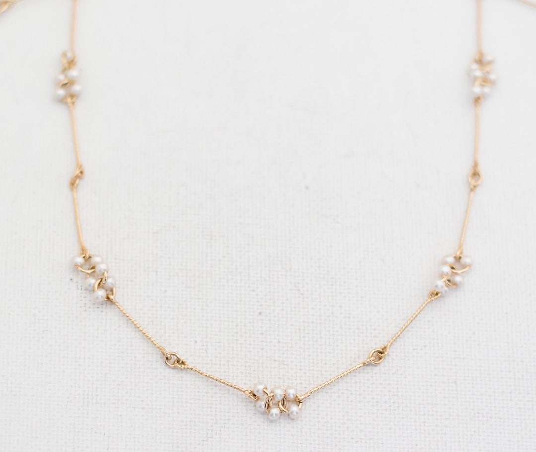 Vintage Gold Tone Pearl Hives Necklace 24 Inch by Avon T20 Etsy