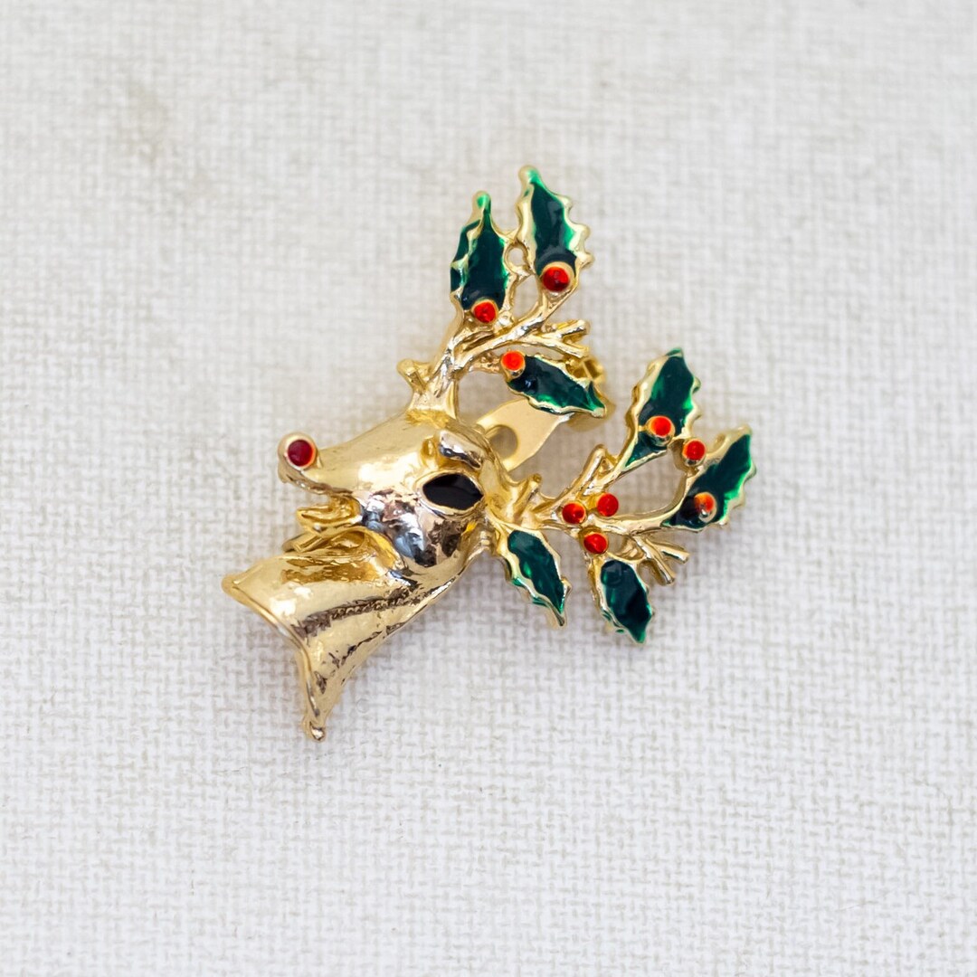 Broche Arbre De Noël Avec Strass - Jolie Broche Festive Cristal Rouge Et Blanc Pour Femme