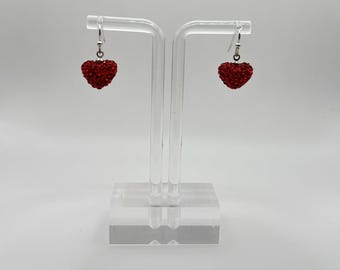Mini Bedazzled Heart Earrings