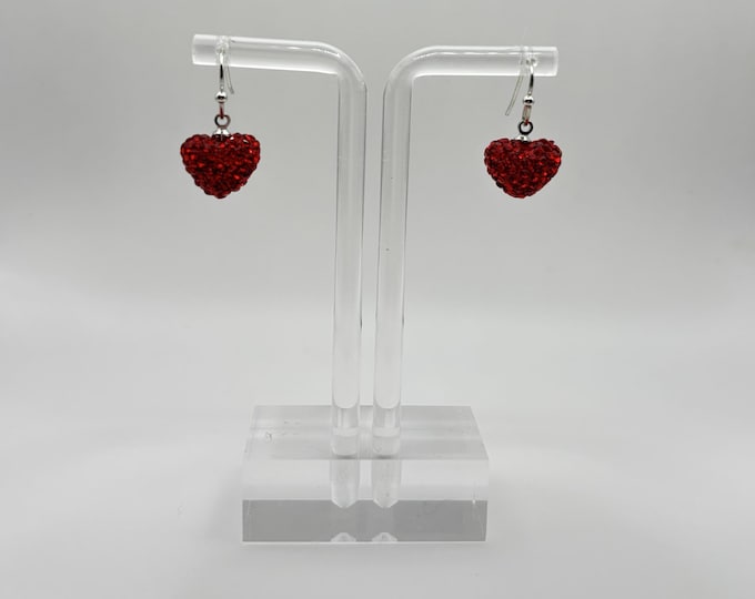 Mini Bedazzled Heart Earrings