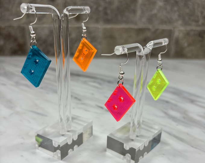 Neon Cassette Tape Earrings