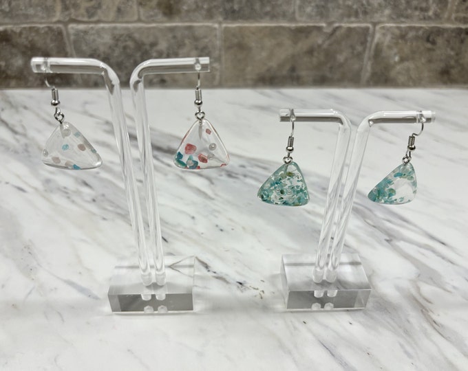 Speckled Triangle Earrings