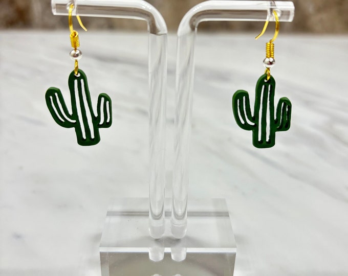 Gold Cactus Earrings