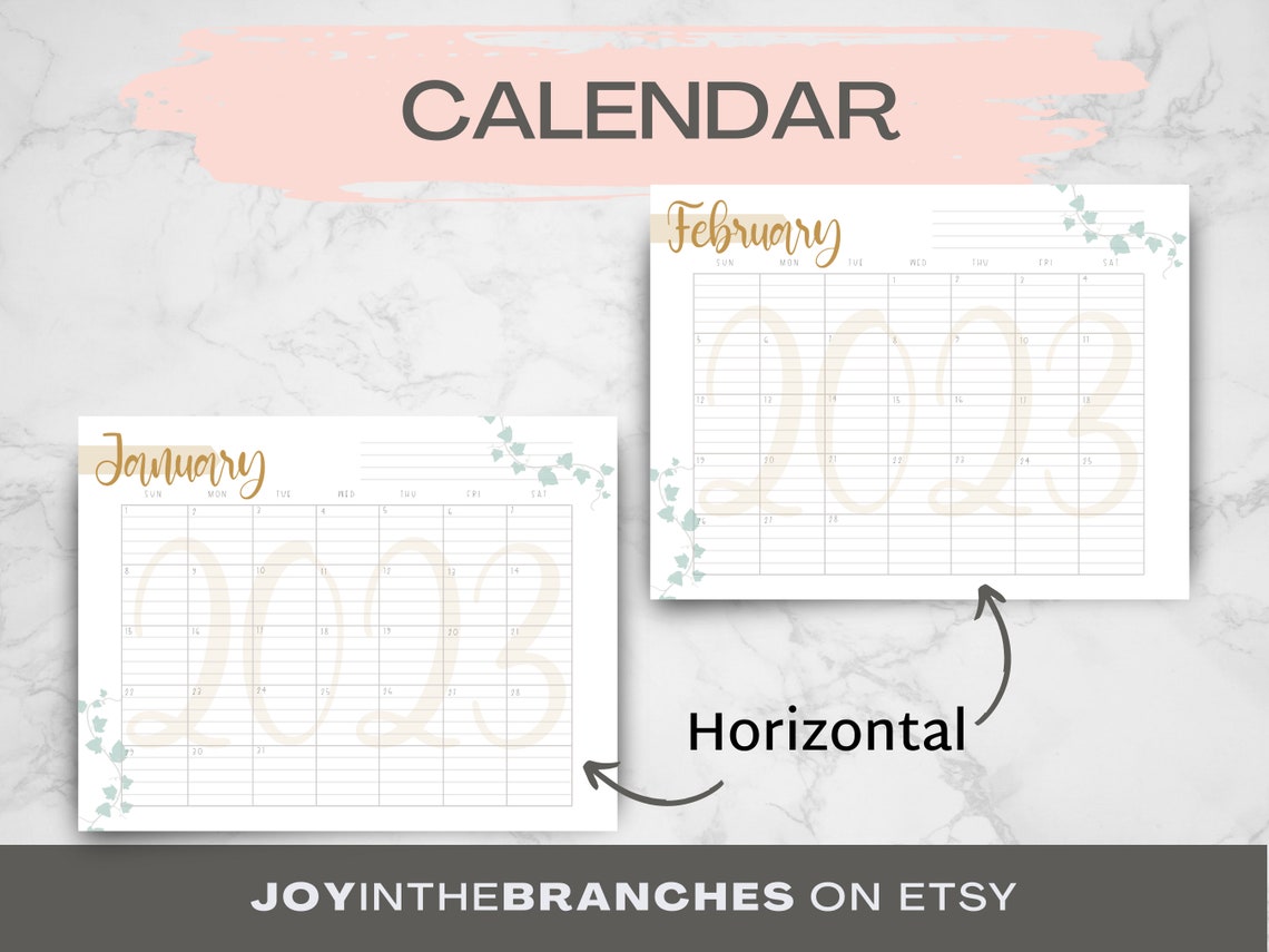 July 2022 December 2023 Printable Calendar Minimalist Etsy