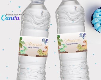 Printed OR Printable Dinosaur Water Bottle Labels Dino - Etsy