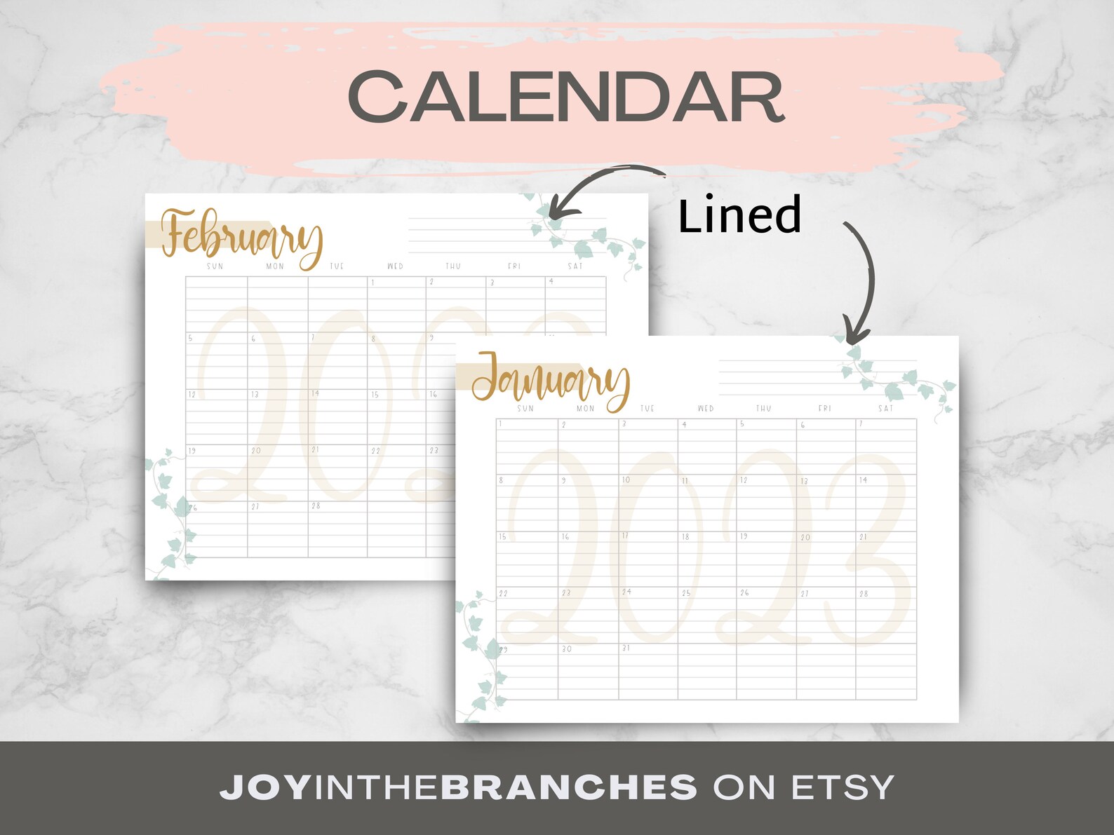 July 2022 December 2023 Printable Calendar Minimalist Etsy