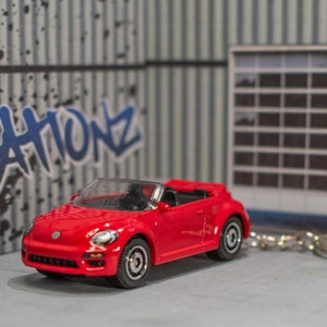 Custom Red VW Beetle Keychain: 2019 Diecast Model Car