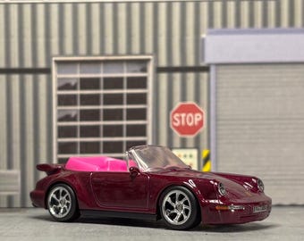 Custom Hot Wheels Porsche 911 Turbo Cabriolet | Bordeauxrood gegoten