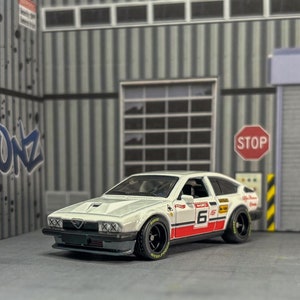 Custom Hot Wheels Alfa Romeo GTV6: White Racing Livery Diecast
