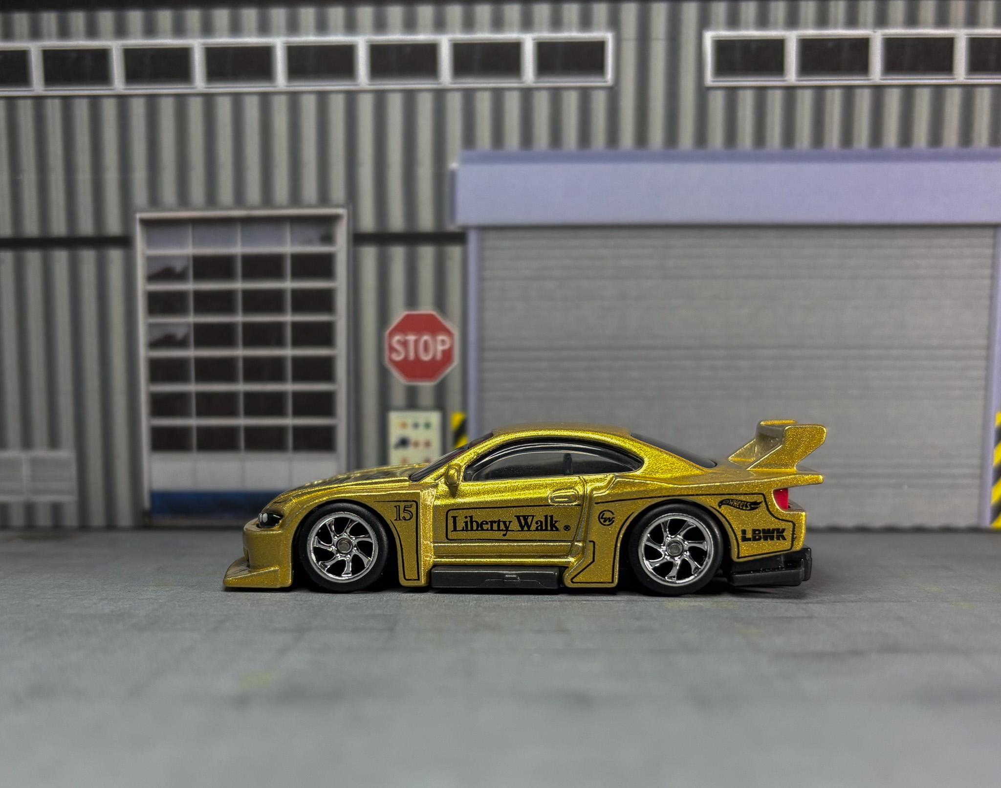 Custom Hot Wheels LBWK Nissan Silvia S15: Top Secret Gold Diecast