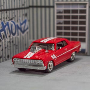 Custom Hot Wheels Chevy Chevelle SS 1964  - Mattel - Diecast - Chevorlet - Model Car - Muscle Car - Vintage Model Car