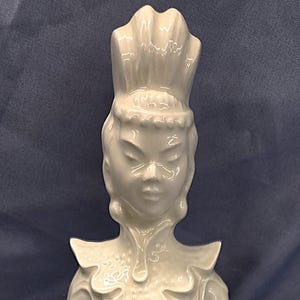 Vintage Ardco Porcelain Japanese Woman w/Basket Figurine Statue Oriental 13&quot;