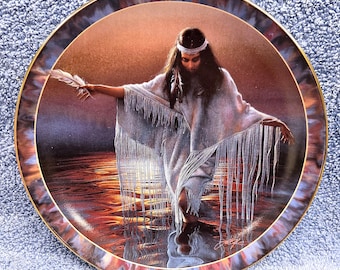 Vintage 1990s 'Reflections' Journeys of the Soul Collectors Plate Lee Bogle #1 Native American Indian