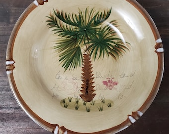Bora Bora Tabletops Unlimited Green Brown Salad Plates Palmetto Palm Trees 4