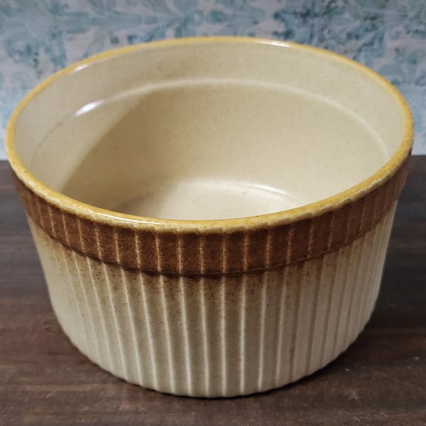 Mikasa DX-100 Whole Wheat 7" Souffle Dish Discontinued Stoneware Vintage Japan