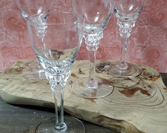 Tiffin-Franciscan Clear 5.25" Wine Glass 17501 Vintage Cut Crystal Set of 4