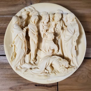Studio Dante Alabaster Plate La Resurrezione Di Lazzaro Alberto Santangelo