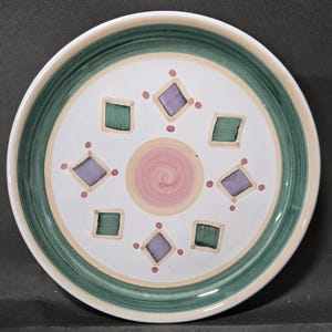 4 Vintage Belvidere by Caleca Hand Painted Italian Salad Plates 8' Made in Italy