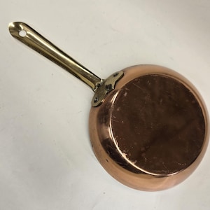 Vintage B&M Douro Copper Tin Lined 6.25 Fry Saute Pan Brass Handle Korea