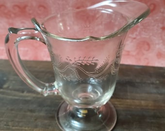 EAPG Antique Campbell Jones Federal Glass Creamer Pitcher Scalloped Top Unknown