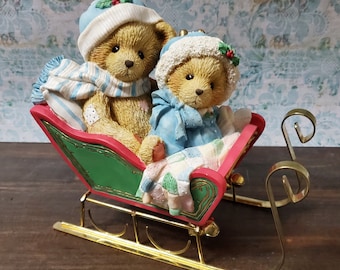 Cherished Teddies Bundled up for the Holidays&quot; 1994 MUSICAL NEW in Box Never Removed Vintage
