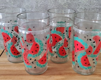 Vintage Watermelon Picnic Drinking Tumbler Glasses: Set of 3 - Etsy