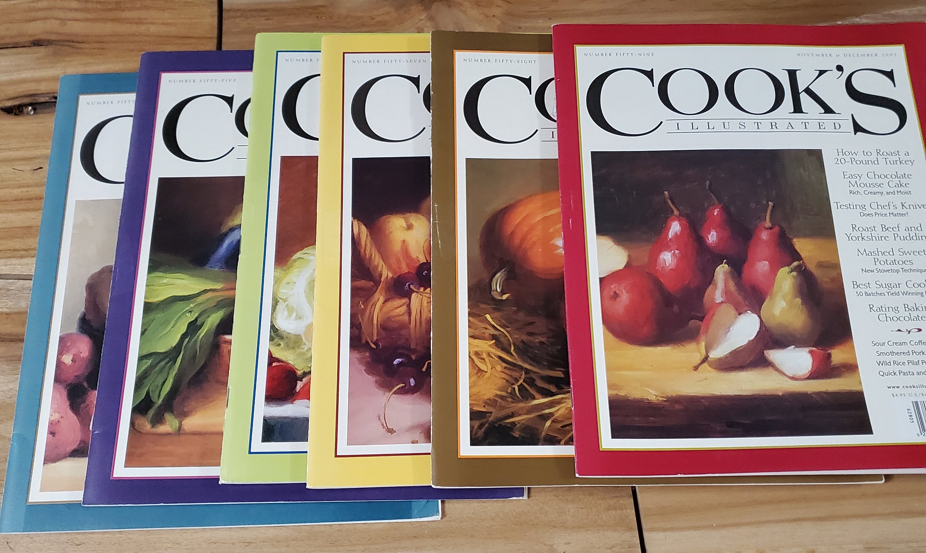 Lot of 6 Cook's Illustrated Magazines 2002 Cooking Variety All Months ...