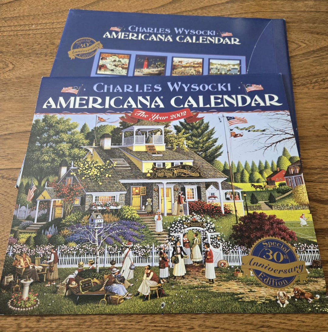 Vintage Charles Wysocki Americana 2002 Wall Calendar W/cover Never Used