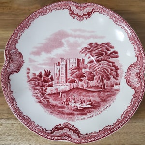 5 Johnson Brothers Old BRITAIN Castles Pink Tea Cup Saucers ONLY Kenilworth Crown Logo