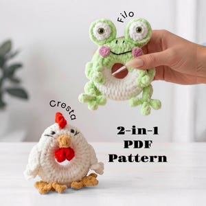 Crochet Frog Chicken Donut Amigurumi Bundle (PDF Pattern)