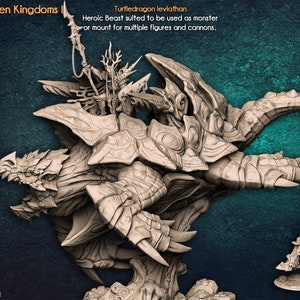 Turtledragon Leviathan - Artisan Guild, Triton | Turtle | Mount | Huge | Dragon | Cannons | Fantasy | Ocean | Sea | Water | DnD | Pathfinder