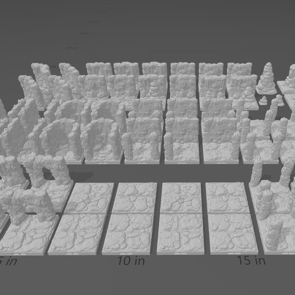 MAGNETIC DnD Terrain - DragonLock Cavern Tiles 61pc Starter Set - 1"/28mm Scale for Tabletop Dungeons and Dragons, D&D, Pathfinder