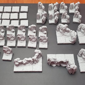 MAGNETIC Dungeon Tiles - Dragon&#39;s Rest Cavern Kit - 1,5&quot;Skala - Perfekt für dein Höhlenabenteuer! - Modulares Gelände