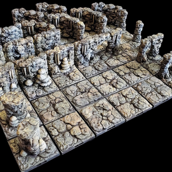 Magnetic Dungeon Tiles Starter Set - Cave Theme | Hand Painted | Fat Dragon Games | Tabletop Terrain | Dungeons And Dragons, D&D, Pathfinder