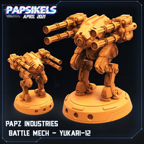PAPZ Industries Battle Mech Yukari 12- Papsikels | Cyberpunk | Scifi | Sci-fi | 32mm | Robot | Mechanical | Wargaming | Mech