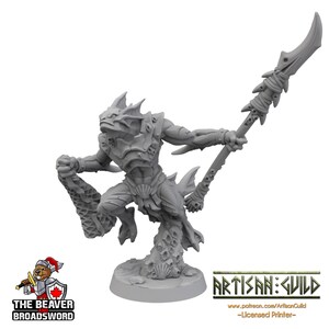 Sahuagin warrior A dnd mini - Artisan Guild | Fish | Fighter | Kuo-toa | Underwater | Pathfinder | Locathah | TTRPG, Wargaming, Monster