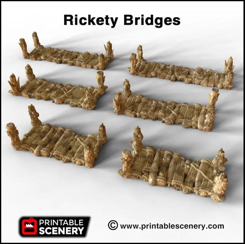Rickety Bridges 6pc | Dnd Bridge Scatter Terrain Rocks Dungeon ...