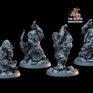 4 Miniaturas de Goblin - Miniaturas de Árbitro - / DnD / Orco / Goblinoide / Wargaming / Pathfinder / Hobgoblin / Cueva / Colinas / Llanuras / Luchador