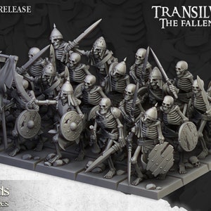 Skeleton Warrior Set Highland Miniature DnD Undead melee 32mm Pathfinder Graveyard TTRPG Wargaming Frostgrave zdjęcie 1