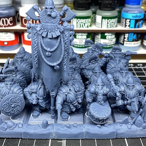 Conjunto de Huscarl Anão - Miniatura das Terras Altas | DnD | Anão | unidade corpo a corpo | lutador | 32 mm | Pathfinder | TTRPG | Jogos de Guerra | Fantasia | Frostgrave