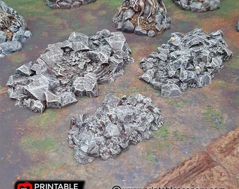Jagged Rocks Scatter - Shadowfey Wilds, DnD 5E, Pathfinder 2E 15mm, 28mm, 32mm, wargaming terrain, scatter scenery, D&D