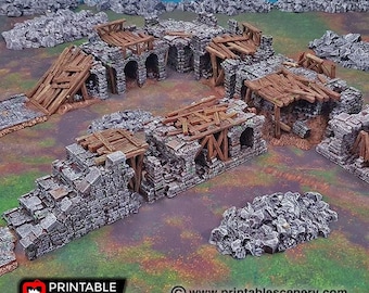 Ruined Bridge Spans - Shadowfey Ruins, DnD, Pathfinder, 15mm, 28mm, 32mm, wargaming terrain, scatter, causeway, D&D, scenery