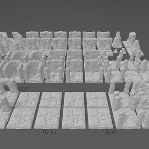 MAGNETIC DnD Terrain - DragonLock Cavern Tiles 61pc Starter Set - 1&quot;/28mm Scale for Tabletop Dungeons and Dragons, D&D, Pathfinder