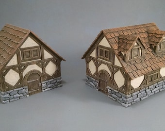 Cabaña Tudor - Heroes Hoard / DnD / Terreno de mesa / Medieval / Escenografía dispersa / 32 mm / Pathfinder / TTRPG / Wargaming