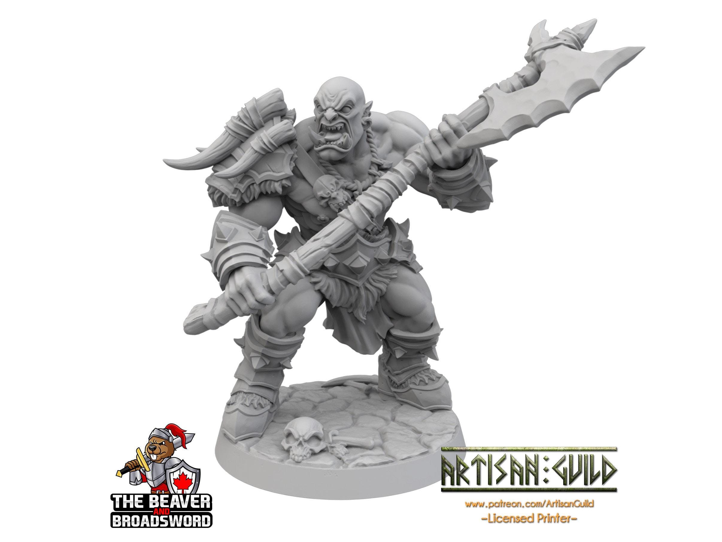 Miniatura Orco Femmina Barbaro Con Ascia - Galaad Miniatures Per Dungeons & Dragons
